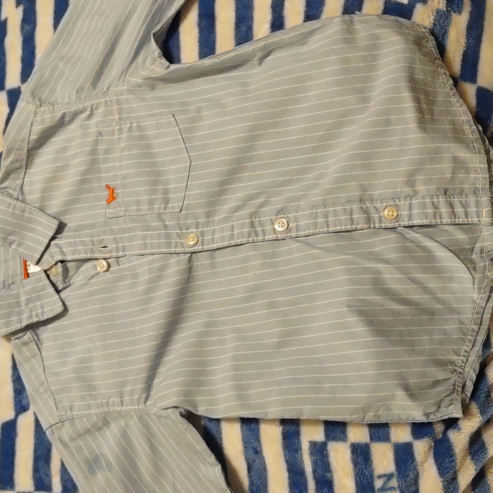Carter's blue pin stripe button up shirt worn couple times still lots of weaLeft